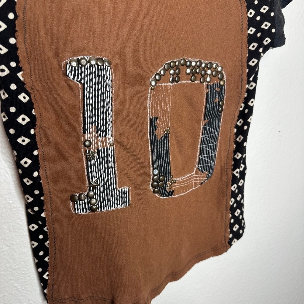We The Free Sloane Graphic Tee NWOT Free People Brown Studded Top Size Small - Picture 4 of 7